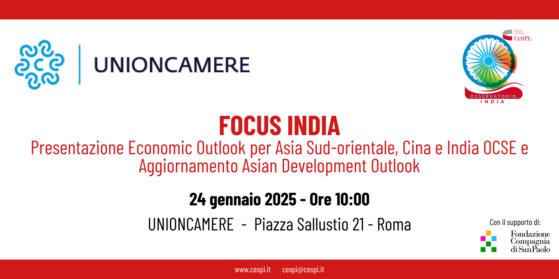 Focus India - Presentazione Economic Outlook per Asia Sud-orientale, Cina e India OCSE e Aggiornamento Asian Development Outlook